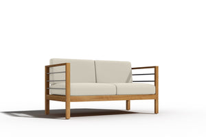 Leon 4-Piece Teak Outdoor Patio Deep Seating Set with Sunbrella Canvas Cushions Outdoor deep seating