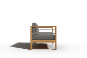 Leon 4-Piece Teak Outdoor Patio Deep Seating Set with Sunbrella Charcoal Cushions Outdoor deep seating
