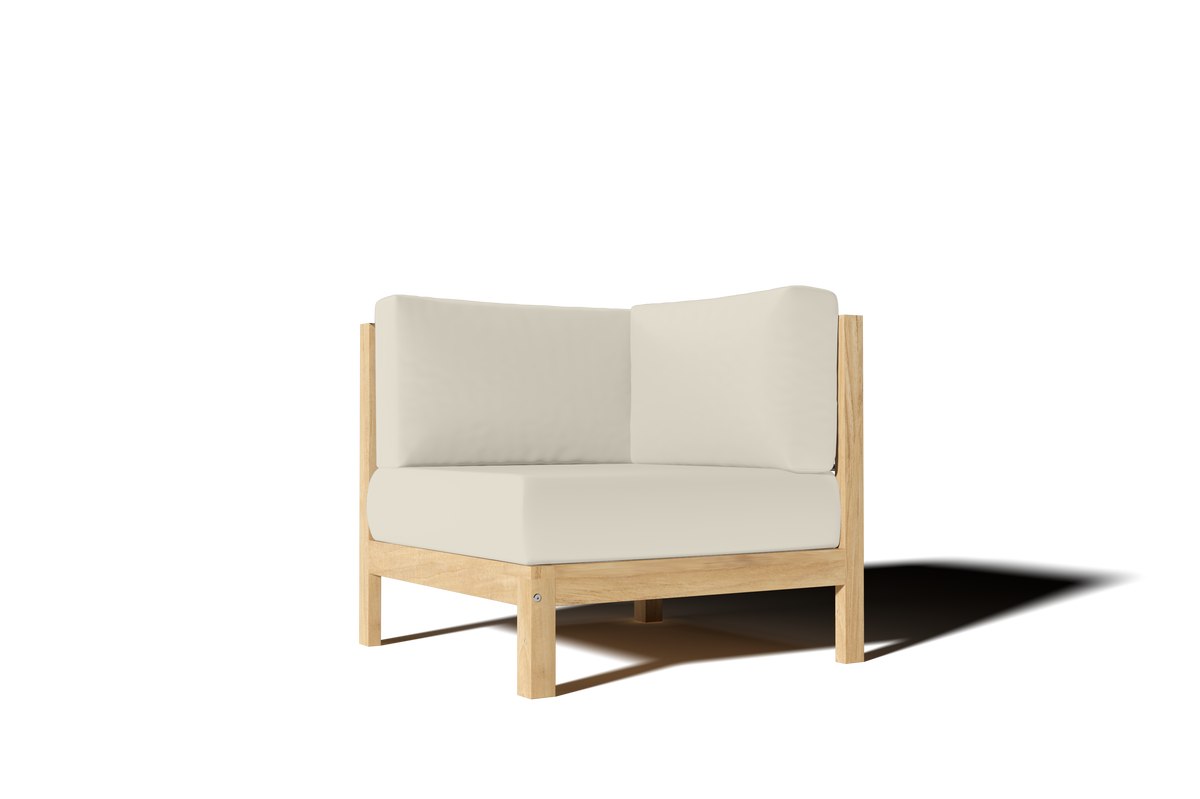 Leon 7-piece Teak Outdoor Sectional Deep Seating Set with Sunbrella Canvas Cushions Outdoor deep seating