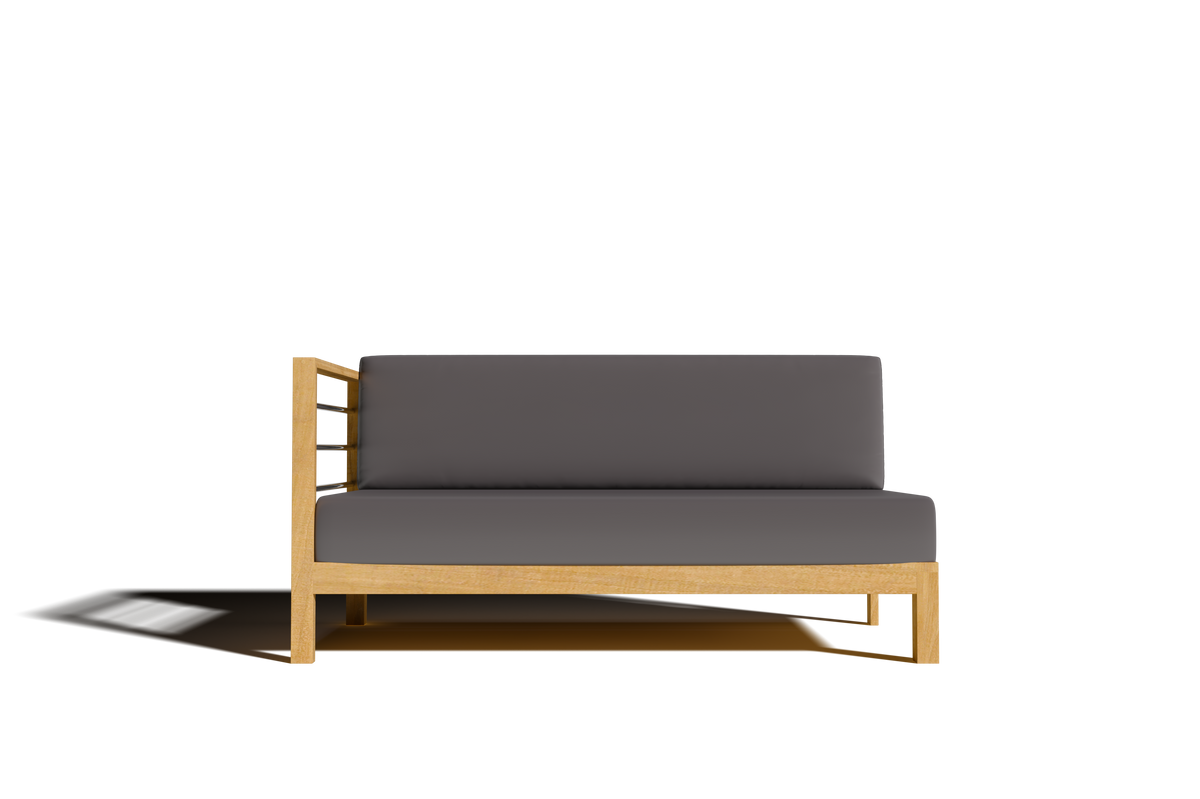 Leon 7-piece Teak Outdoor Sectional Deep Seating Set with Sunbrella Charcoal Cushions Outdoor deep seating