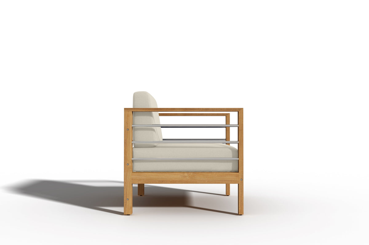 Leon Teak Outdoor Club Chair with Sunbrella Canvas Cushion Outdoor Chair
