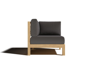 Leon Teak Outdoor Sectional Corner with Sunbrella Charcoal Cushion Outdoor Chair