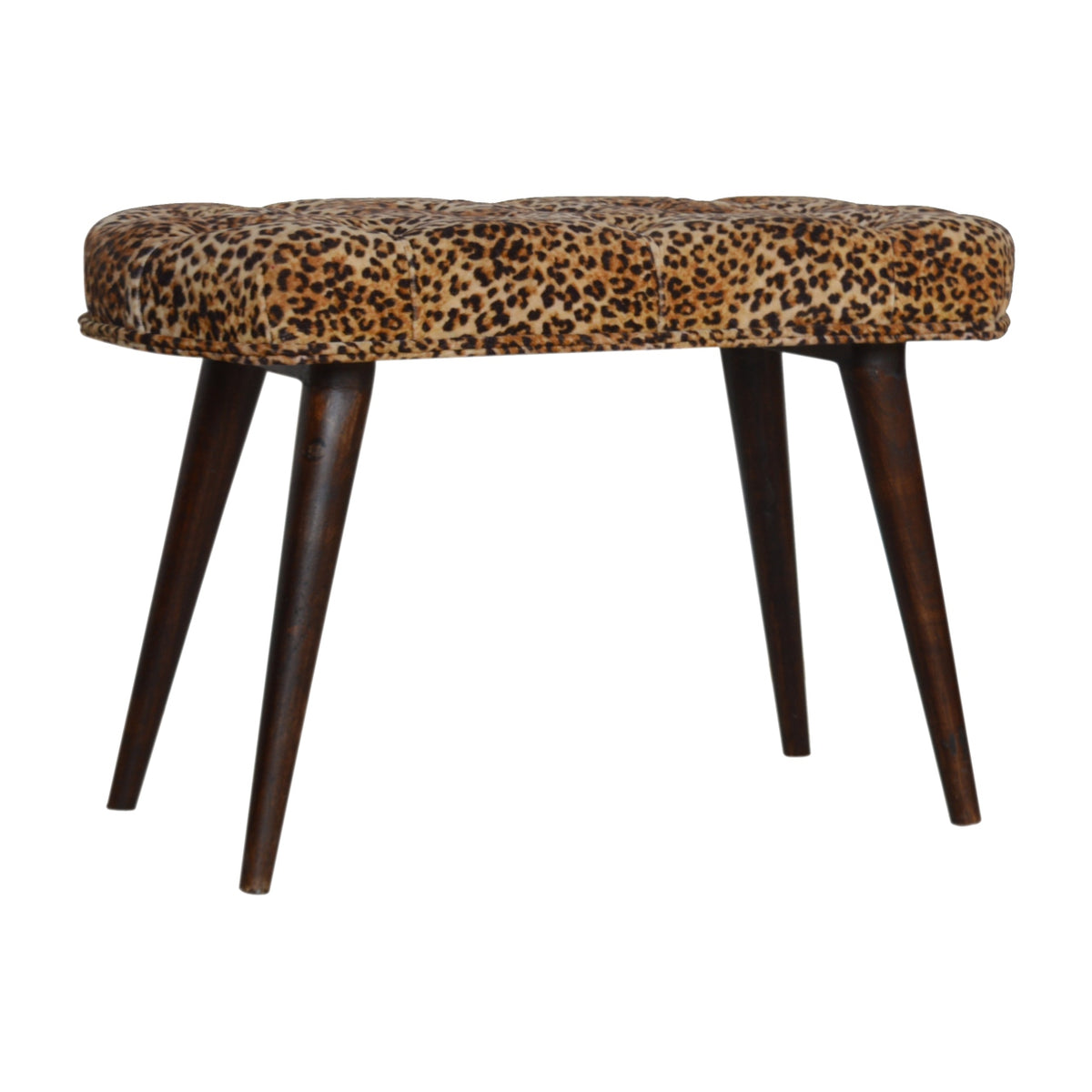 Leopard Print Deep Button Bench Bench