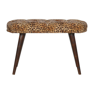 Leopard Print Deep Button Bench Bench