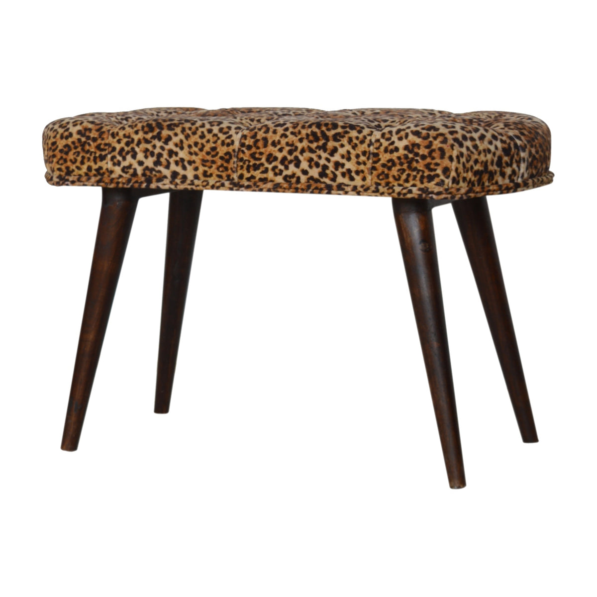 Leopard Print Deep Button Bench Bench