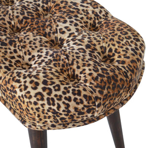 Leopard Print Deep Button Bench Bench