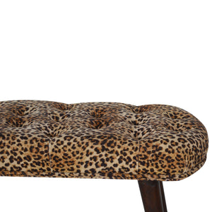 Leopard Print Deep Button Bench Bench