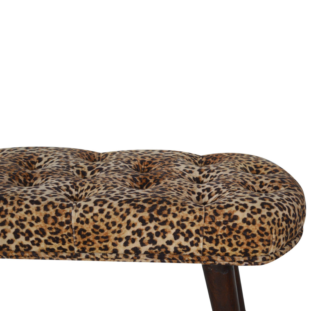 Leopard Print Deep Button Bench Bench