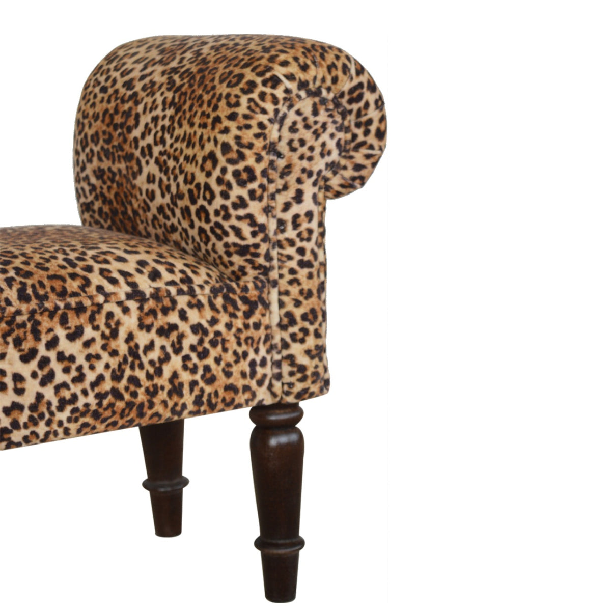 Leopard Print Velvet Bench Bench