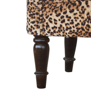 Leopard Print Velvet Bench Bench