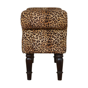 Leopard Print Velvet Bench Bench