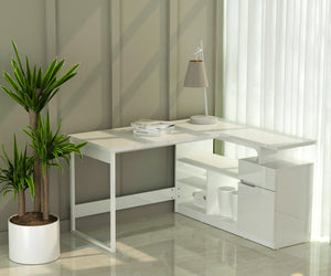 Lexi 55" L-Shaped Corner Desk Susan