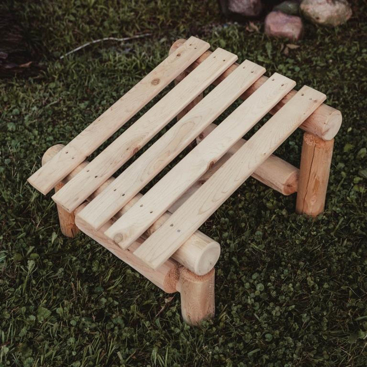 Log Style Outdoor Slanted Ottoman Ottoman