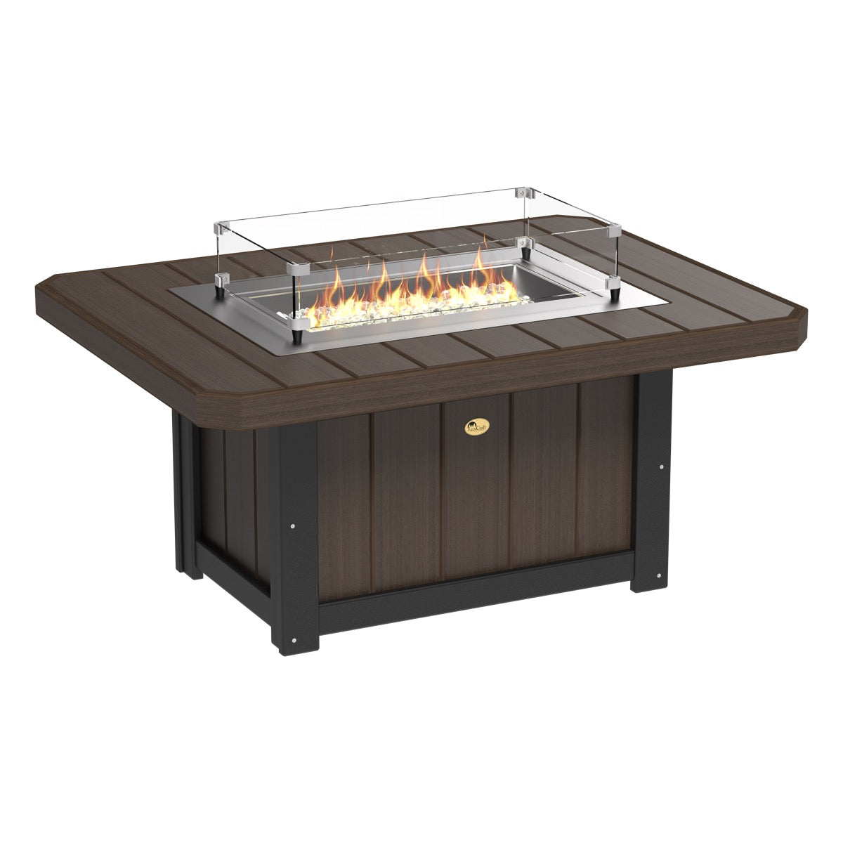 Lumin Fire Pit 46" Round and Fire Pit 51" Rectangular Adirondack Chair