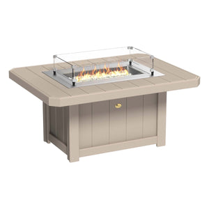 Lumin Fire Pit 46" Round and Fire Pit 51" Rectangular Adirondack Chair