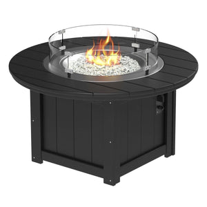 Lumin Fire Pit 46" Round and Fire Pit 51" Rectangular Adirondack Chair