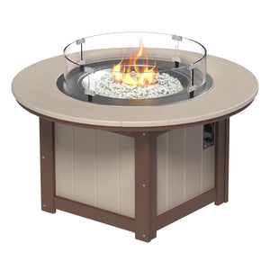Lumin Fire Pit 46" Round and Fire Pit 51" Rectangular Adirondack Chair
