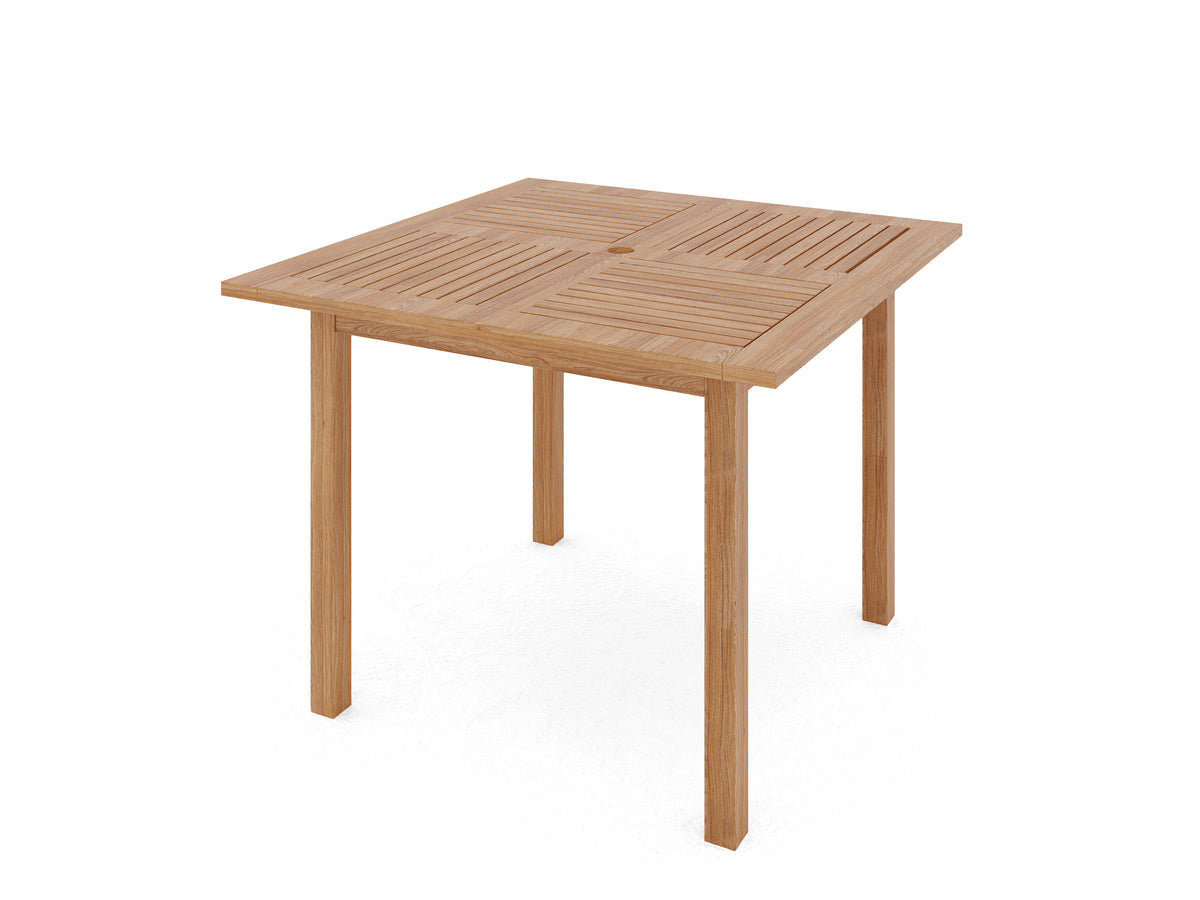 Mathieu Square Teak Outdoor Dining Table with Umbrella Hole Outdoor Table
