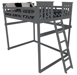 Mission Loft Bed with End Ladder Ladders Full / Graphite