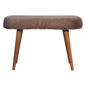 Mocha Faux Fur Fabric Bench Bench