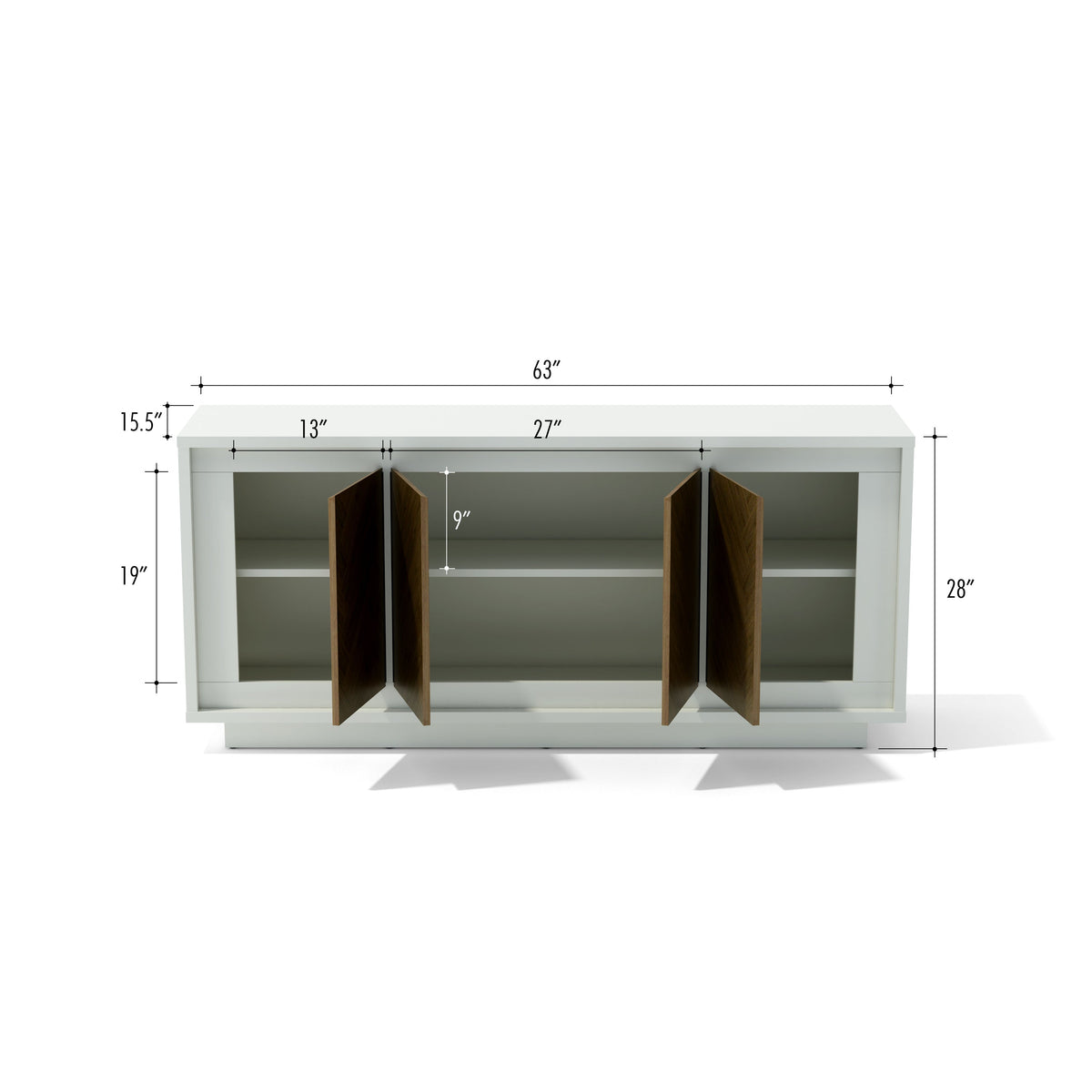 Paraggi Sideboard - White &amp; Mahogany Susan