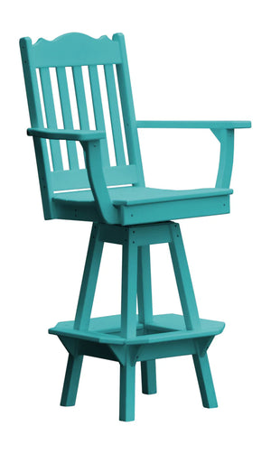 Royal Swivel Counter Chair with Arms Outdoor Table Aruba Blue