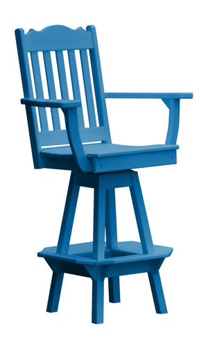 Royal Swivel Counter Chair with Arms Outdoor Table Blue
