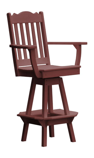 Royal Swivel Counter Chair with Arms Outdoor Table Cherrywood