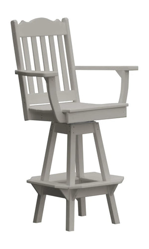 Royal Swivel Counter Chair with Arms Outdoor Table Light Gray