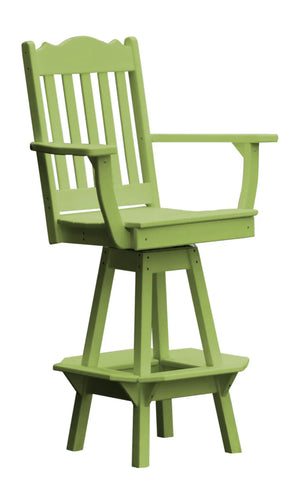 Royal Swivel Counter Chair with Arms Outdoor Table Tropical Lime