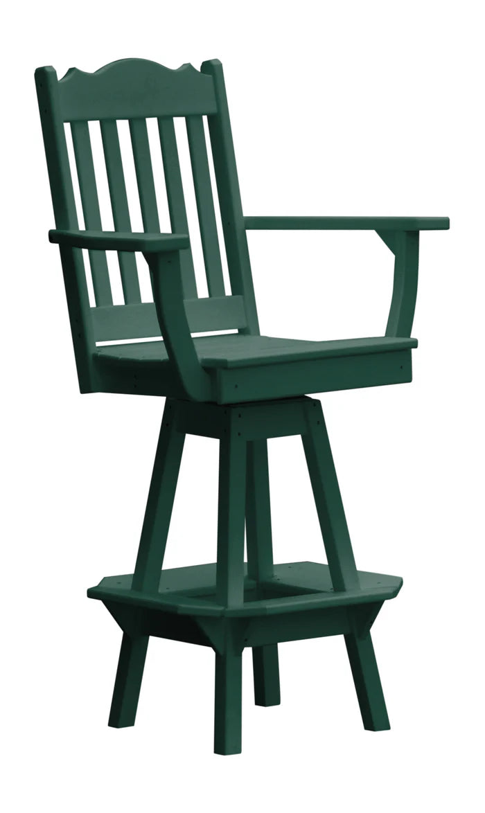 Royal Swivel Counter Chair with Arms Outdoor Table Turf Green