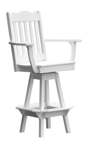 Royal Swivel Counter Chair with Arms Outdoor Table White Paint