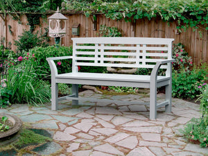 Sakura 2-Seater Teak Bench In White Finish Susan
