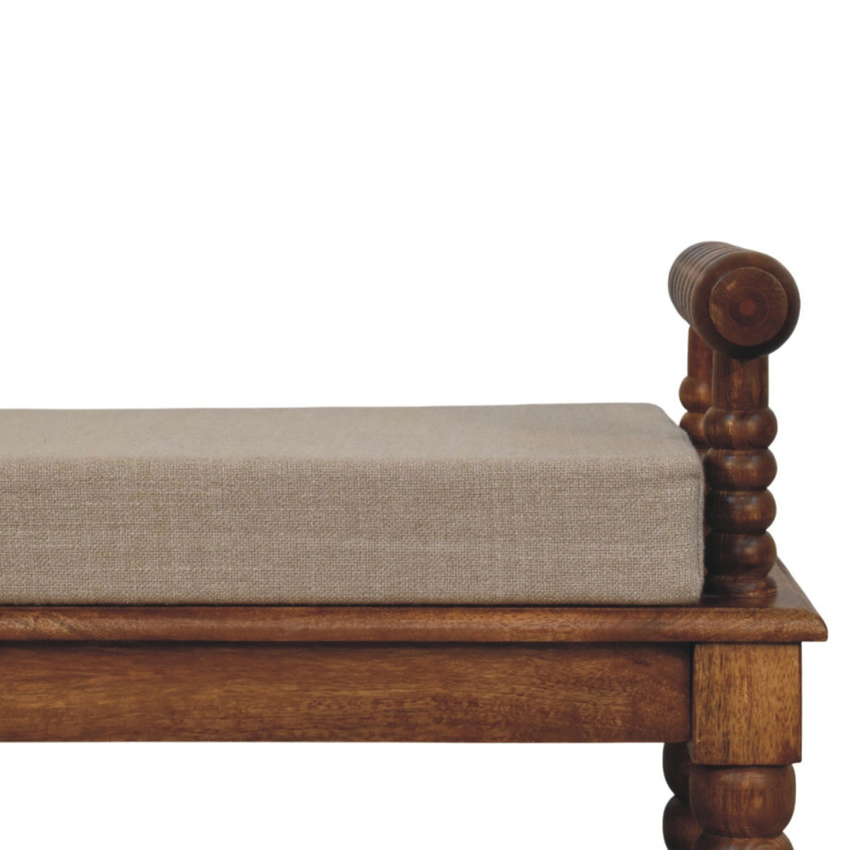 Spindle Amber Linen Bench Bench