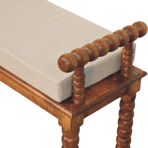 Spindle Amber Linen Bench Bench