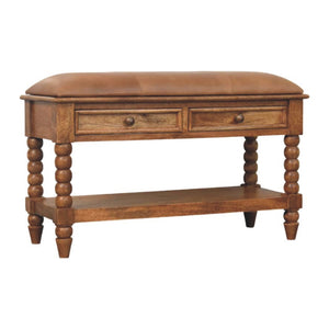 Spindle Leather Bench Bench