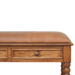 Spindle Leather Bench Bench