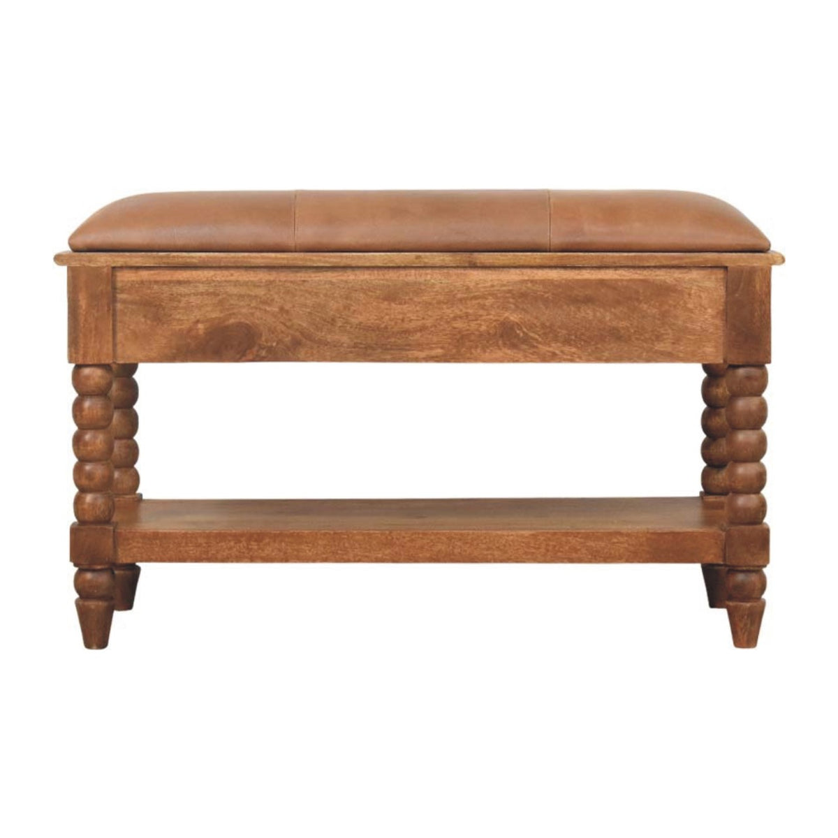 Spindle Leather Bench Bench