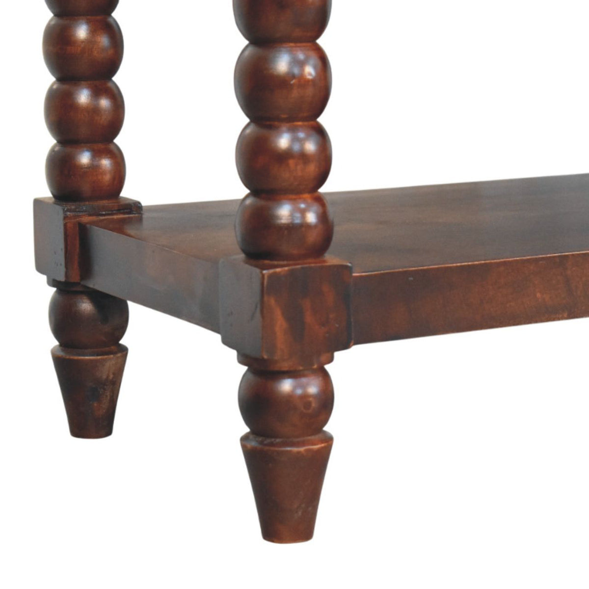 Spindle Winewood Leather Bench Bench