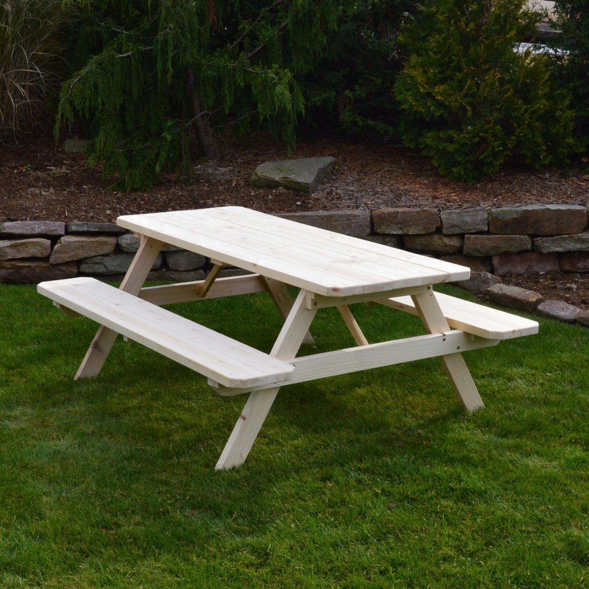 Spruce Picnic Table with Attached Benches Picnic Table / Spruce Economy Picnic Table with Attached Benches 4ft, 5ft, 6ft and 8ft
