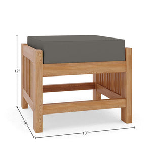 Sylvie 2-piece Teak Outdoor Lounge Set with Sunbrella Charcoal Cushions Outdoor Lounge Set