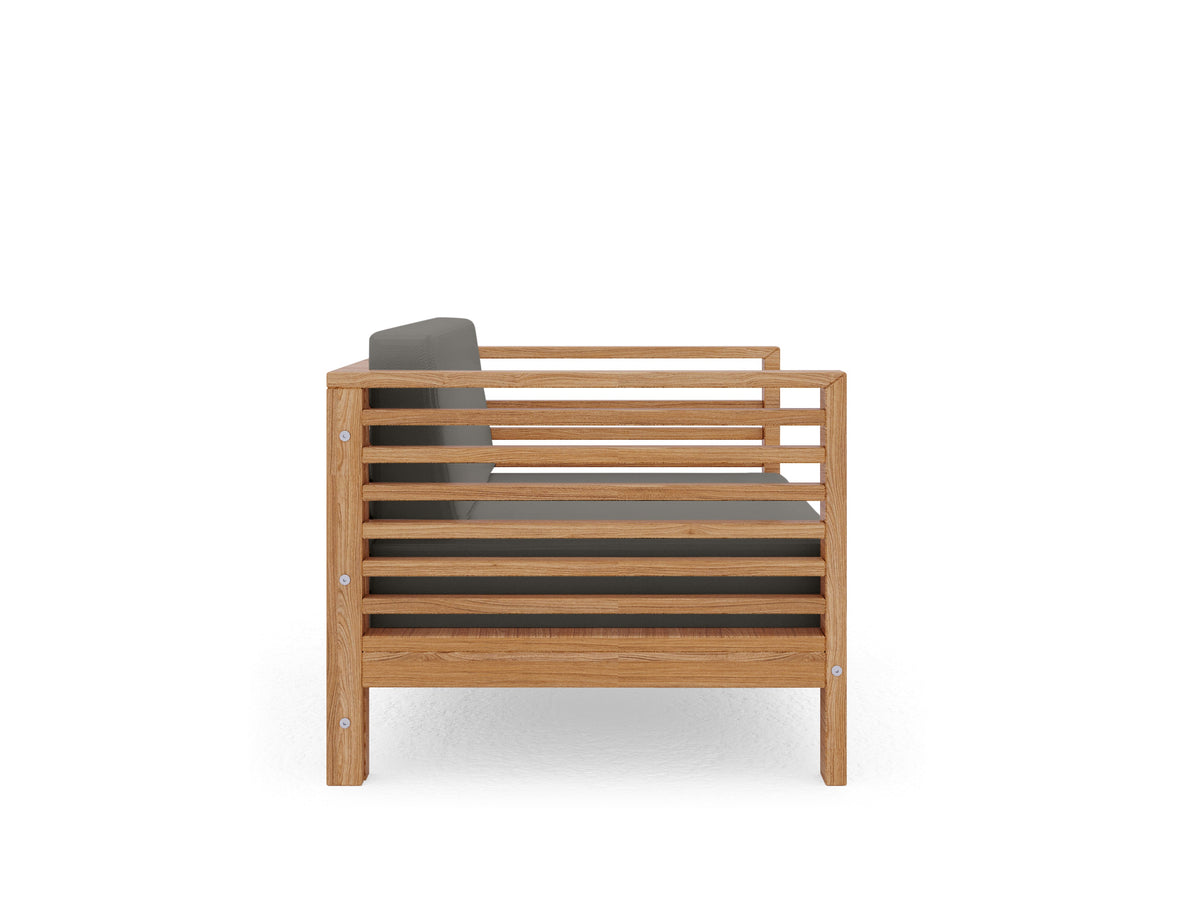 Sylvie 2-piece Teak Outdoor Lounge Set with Sunbrella Charcoal Cushions Outdoor Lounge Set