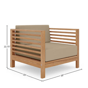 Sylvie 2-piece Teak Outdoor Lounge Set with Sunbrella Fawn Cushions Outdoor Lounge Set