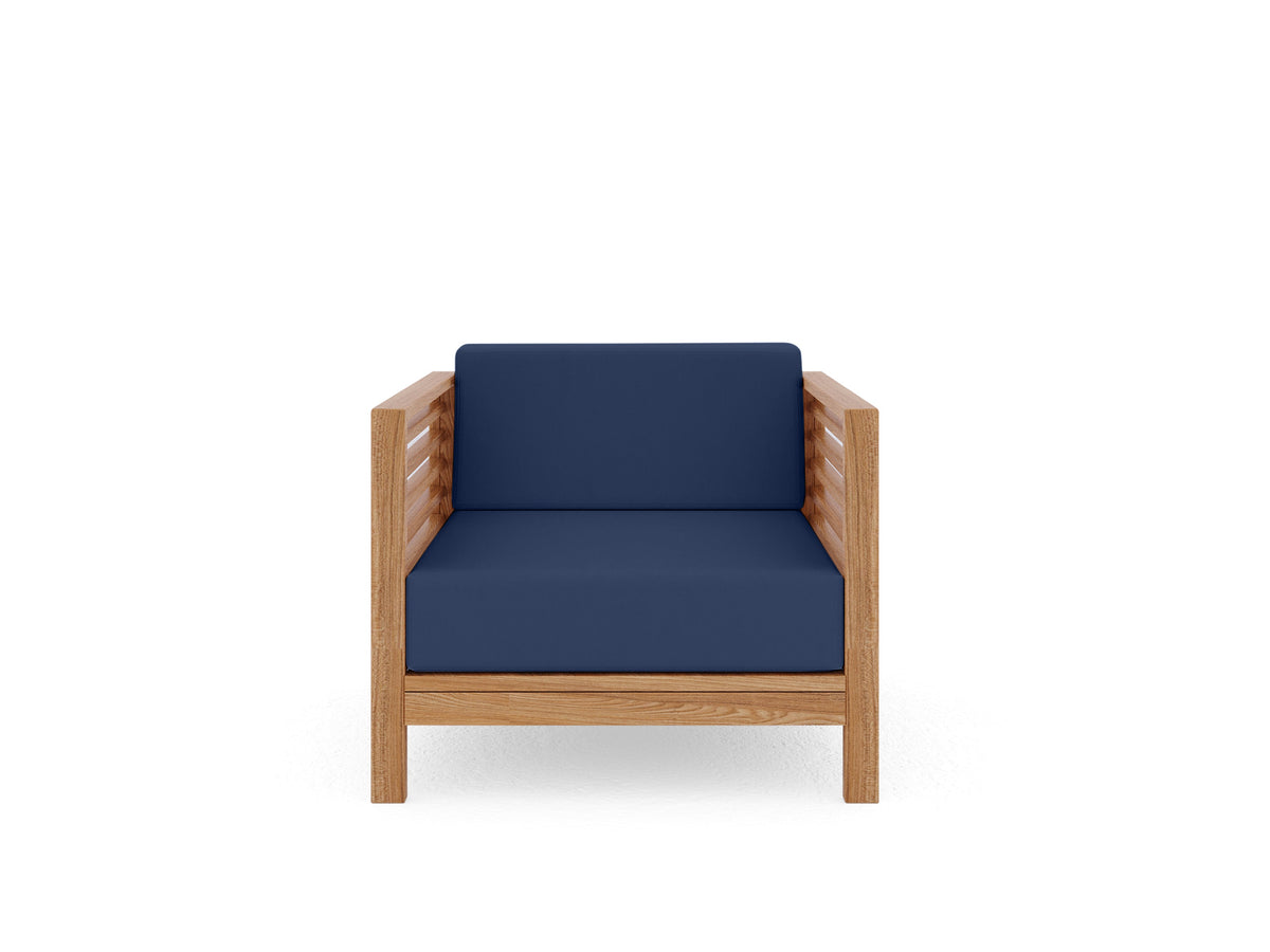 Sylvie 2-piece Teak Outdoor Lounge Set with Sunbrella Navy Cushions Outdoor Lounge Set