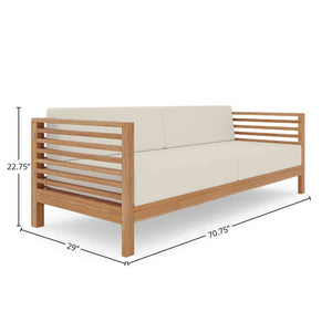 Sylvie 5-Piece Teak Outdoor Patio Deep Seating Set with Subrella Canvas Cushions Outdoor deep seating