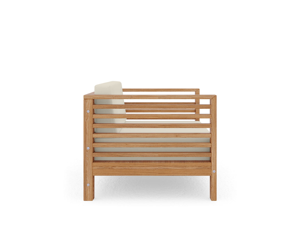 Sylvie 5-Piece Teak Outdoor Patio Deep Seating Set with Subrella Charcoal Cushions Outdoor deep seating