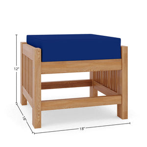 Sylvie 5-Piece Teak Outdoor Patio Deep Seating Set with Subrella True Blue Cushions Outdoor deep seating