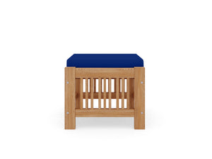 Sylvie 5-Piece Teak Outdoor Patio Deep Seating Set with Subrella True Blue Cushions Outdoor deep seating