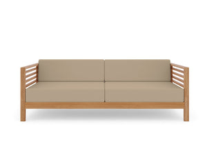 Sylvie 5-Piece Teak Outdoor Patio Deep Seating Set with Sunbrella Fawn Cushions Outdoor deep seating