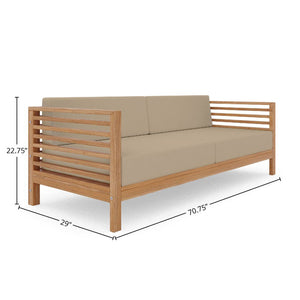 Sylvie 5-Piece Teak Outdoor Patio Deep Seating Set with Sunbrella Fawn Cushions Outdoor deep seating